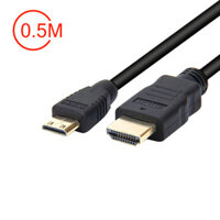 Cáp Mini HDMI to HDMI 50cm cho PC Laptop máy ảnh Table Box Tivi LCD