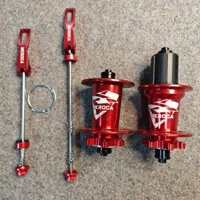 Cặp Moay Ơ Đùm Hub Xe Đạp Hàng MEROCA KM 5.0 32 Lỗ (Phanh Đĩa) Màu Đỏ Bạc Đạn Cối Nổ Hợp Kim Nhôm Chính Hãng