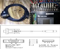 Cáp MWMD-200 Kết Nối Lập Trình PLC VIGOR VH Series Vigor VH-10MR-14MR-20MR-24MR-28MR-32MR-40MR-60MR Với Easy View Hmi Rs232 DB9 Male to USB PLC Serial Cable