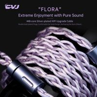 Cáp nâng cấp tai nghe HIFI mạ bạc CVJ Flora 448 Core cho TRN KZ SIMGOT CCA TFZ FiiO Hidizs