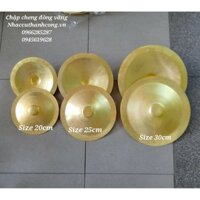 [cặp] Nạo bạt đồng vàng, chập chả đồng vàng | Thiết bị Đoàn Đội