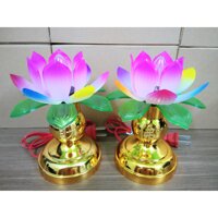 Cặp Nến Điện Hình Hoa Sen Để Bàn Thờ Cao 13Cm