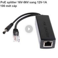 Cáp nguồn POE Splitter 16V-56V sang DC 12V-1A 100 mét