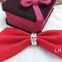 Cặp nhẫn bạc ta đôi mặt tim hở ND0388