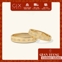 Cặp nhẫn cưới bạc 925 mạ vàng 18k bản tròn đơn giản sang trọng gắn kim cương nhân tạo Gix Jewel
