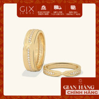 Cặp nhẫn cưới Bạc mạ vàng hồng 18k vô cực theo phong thuỷ đính kim cương Gix Jewel