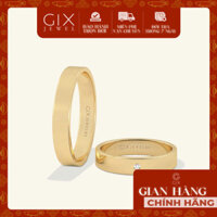 Cặp nhẫn cưới truyền thống vàng tây 18k đẹp trơn bản to khắc chữ đính đá đẹp Gix