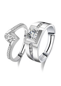 CẶP NHẪN ĐÔI ĐÍNH ĐÁ - Trang sức bạc PANMILAND.A1.B