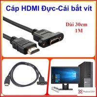 Cáp nối dài HDMI Đực-Cái bắt vít 0.3M, 1M, 1.5M, 3M cho máy tính công nghiệp đồng bộ PC, Laptop gắn máy panel