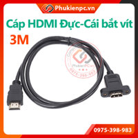 Cáp nối dài HDMI Male To HDMI Female bắt vít dài 3M cho máy tính đồng bộ, PC, Laptop máy công nghiệp gắn thành máy panel