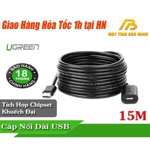 Cáp nối dài USB 2.0 15m có IC khuếch đại Ugreen 10323
