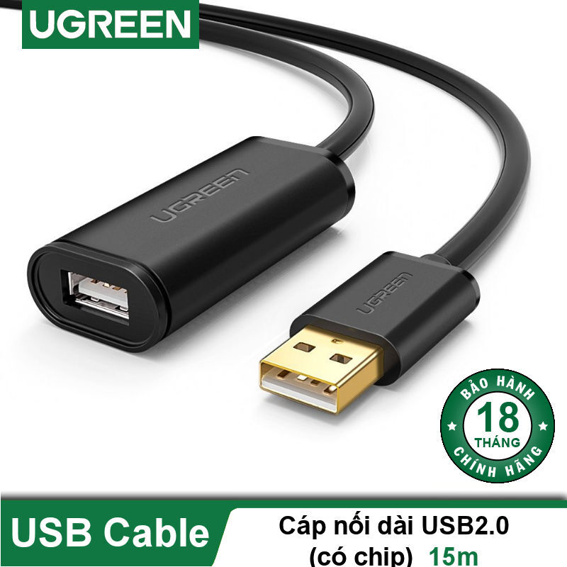 Cáp nối dài USB 2.0 15m có IC khuếch đại Ugreen 10323