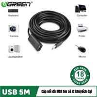 Cáp nối dài USB Ugreen 10319 dài 5m chuẩn USB 2.0 có chíp khuếch đại - chính hãng BH 18 tháng
