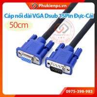 Cáp nối dài VGA Dsub 15Pin Male to Female dài 50cm-0.5M, cho máy tính công nghiêp, PC Laptop, Card màn hình VGA, LCD LED