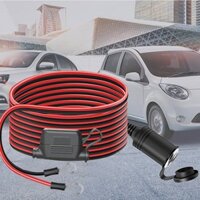 LST 10FT 12V/24V Car Lighter Extension Cable Alligator Clips, Car Extension  Cable Plug Socket for Battery Charging, Dustproof Waterproof Safety Cable