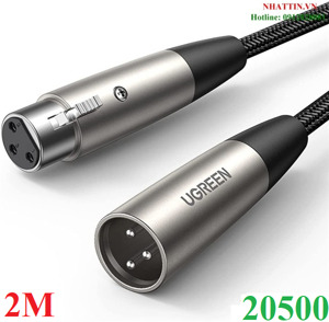 Cáp nối dài XLR 3pin âm dương bọc lưới dài 2m Ugreen 20500