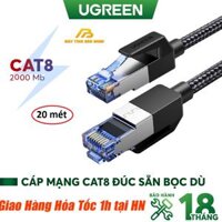 Cáp nối mạng Lan 20M CAT8 các máy tính Ugreen 153MA30800NW Hàng chính hãng