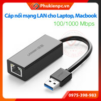 Cáp nối mạng LAN cho Laptop, Macbook. USB 3.0 to LAN RJ45 Cable tốc độ 100/1000Mbps. Thương hiệu UGREEN 20256