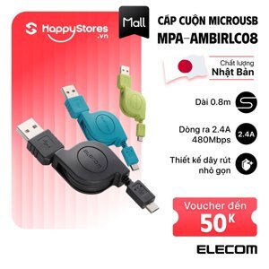 Cáp nối USB Elecom MPA-AMBIRLC08WH