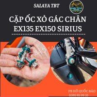 Cặp ốc xỏ gác chân ex sirius 8li kèm long đền đỏ và tán inox 304 dành cho các dòng xe Yamaha