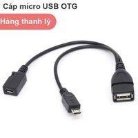 CÁP OTG CHỮ Y MICRO USB SANG USB AF CHO TABLE VÀ MOBILE - CÓ CẤP NGUỒN