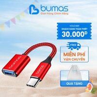 Cáp OTG Type C Bamas BC022 - Bộ Chuyển Đổi Usb Sang Type C  Usb 3.0 -Truyền Tải Dữ Liệu Siêu Tốc Lên Đến 5Gbps - Hàng Chính Hãng - Đỏ
