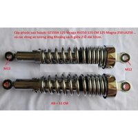 Cặp phuộc sau Suzuki GZ150A 125 Virago XV250 125 CM 125 Magna 250 LA250 … và các dòng xe tương ứng Khoảng cách giữa 2 lỗ