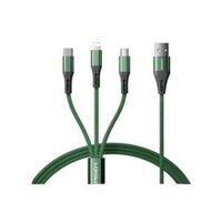 Cap Pisen 3 in 1 Cable 1.5m 3A Lightning/ TypeC/ Micro Usb