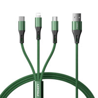 Cáp PISEN 3-in-1 (Lightning,Type-C,Micro USB) 2.4A Braided 1500mm