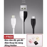 Cáp Remax Lesu 1m cable lightning cho iphone 5/6/7 (Trắng)+ Tặng kèm 1 móc dán đỡ điện thoại tiện dụng