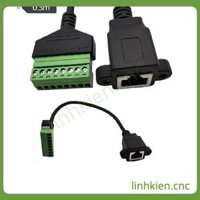 Cáp RJ45 chân Cái sang 8pin 8 chân Terminal Block bắt vít