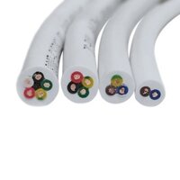 Cáp RVV màu trắng 22AWG / 20AWG / 18AWG 2 3 4 5 lõi Vỏ nhựa PVC Dây tín hiệu điều khiển dây linh hoạt