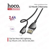 Cáp sạc 2.4A Hoco U62 USB dành cho iP11/12/13/14 dây dù cao cấp cho iOS dài 1.2M