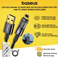 Cáp Sạc 2.4A Tự Ngắt Baseus Explorer Series Auto Power-Off Fast Charging Data Cable USB to I.P