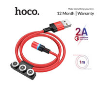 Cáp sạc 2A đầu hít nam châm Hoco DU03 3in1 đèn Led đầu sạc từ tính dài 1M cho Android / i.OS