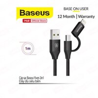 Cáp sạc 2in1 Baseus Yiven USB to Lightning/Micro dây dù siêu bền dài 1M