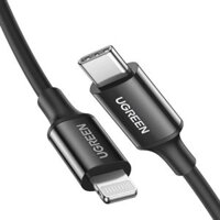 Cáp sạc 2m Lightning chuẩn MFi Ugreen 60752 US171 màu đen, hỗ trợ sạc nhanh 3A