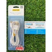 Cáp sạc 3 in 1 Pisen Chính hãng Lighting - Type C - Micro USB