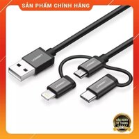 Cáp sạc 3 trong 1 Micro USB/ USB Type C/ Lightning dài 0,5m Ugreen 30783