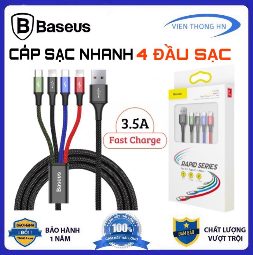 Cáp sạc 4 đầu Baseus CA1T4-A01