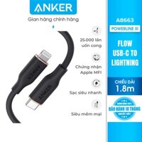 Cáp Sạc ANKER Powerline III Flow USB-C To LIGHTNING - Dài 1.8M - A8663