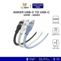 Cáp sạc Anker USB-C to USB-C bọc dù, siêu mềm công suất tối đa 240W - A82E2 | Bảo hành 12 tháng