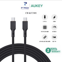 Cáp sạc Aukey CB-KCC101 C-C bọc dù lõi Kevlar 1m siêu bền