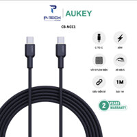 Cáp Sạc Aukey CB-NCC1 C-C bọc dù siêu bền -1m (For iPhone 15 series, Android Type C)- Hàng Chính Hãng