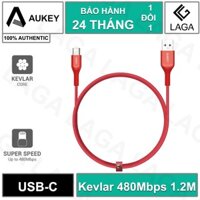 Cáp Sạc Aukey USB ra USB-C Kevlar Braided Cable 1.2M 480Mbps CB-AKC1