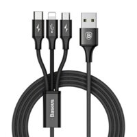 Cáp sạc Baseus 3 đầu Micro USB, Type C, iPhone