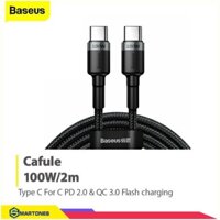 Cáp sạc Baseus Cafule Series USB C to C chuẩn PD 2.0 công suất 100W dài 200cm cho điện thoại , laptop , Macbook