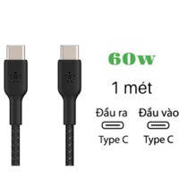 Cáp sạc bọc dù Type C to Type C 1m Belkin sạc nhanh 60W CAB004 new nobox, sạc nhanh tất cả các thiết bị USB -C