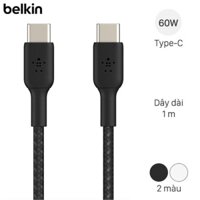 Cáp sạc bọc dù Type C to Type C 1m Belkin sạc nhanh 60W CAB004 new nobox, sạc nhanh tất cả các thiết bị