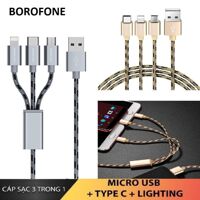 cáp sạc borofone bx24 3 đầu chính hãng